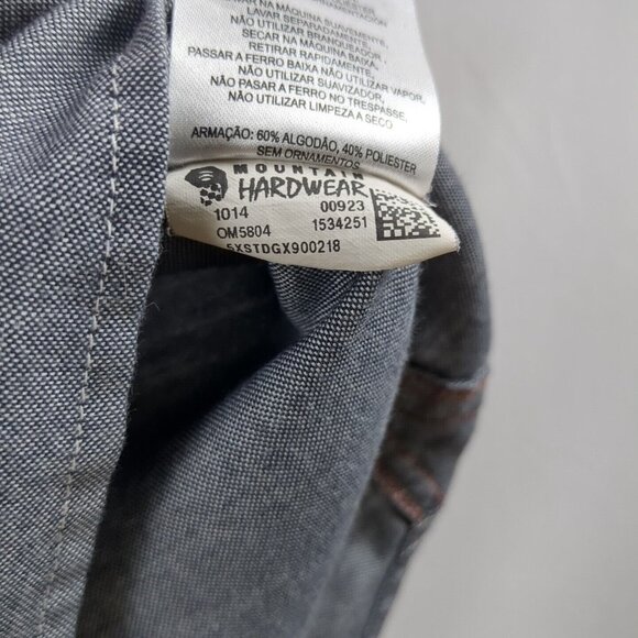 Mountain HardWear Button Up Pocket Shirt Short Sleeve Mens XL Gray Cotton Blend - Picture 10 of 12